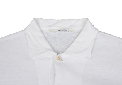 45rpm Cotton Long Sleeve Polo Shirt White Size 1