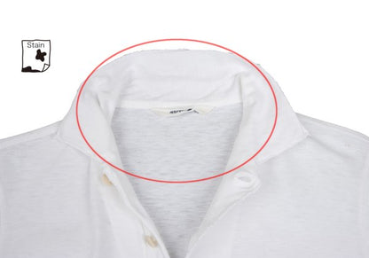 45rpm Cotton Long Sleeve Polo Shirt White Size 1