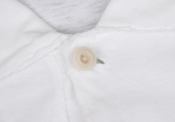 45rpm Cotton Long Sleeve Polo Shirt White Size 1