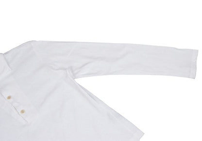 45rpm Cotton Long Sleeve Polo Shirt White Size 1