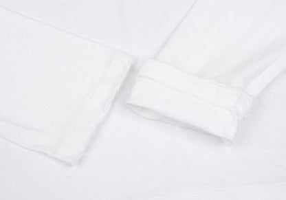 45rpm Cotton Long Sleeve Polo Shirt White Size 1