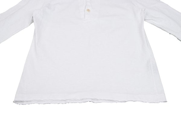 45rpm Cotton Long Sleeve Polo Shirt White Size 1