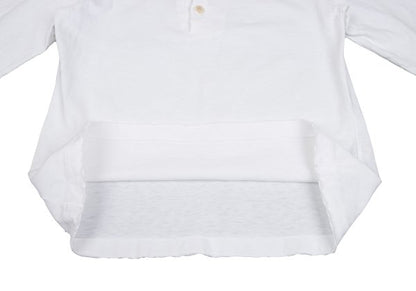 45rpm Cotton Long Sleeve Polo Shirt White Size 1