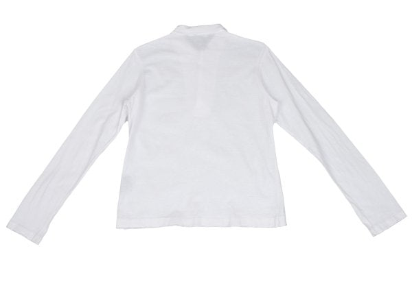 45rpm Cotton Long Sleeve Polo Shirt White Size 1