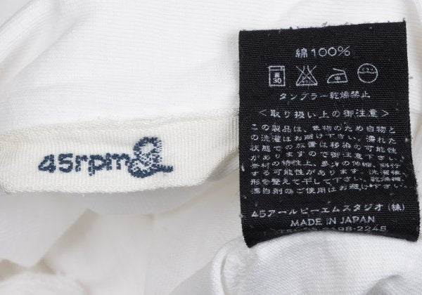 45rpm Cotton Long Sleeve Polo Shirt White Size 1