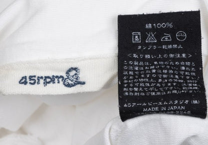 45rpm Cotton Long Sleeve Polo Shirt White Size 1