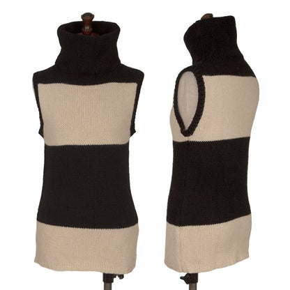 Yohji Yamamoto FEMME Bi-Color High Neck Knit Sweater Size 3