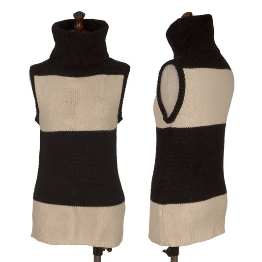 Yohji Yamamoto FEMME Bi-Color High Neck Knit Sweater Size 3