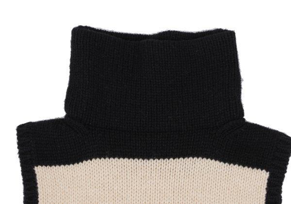 Yohji Yamamoto FEMME Bi-Color High Neck Knit Sweater Size 3