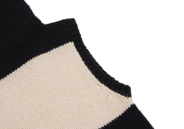 Yohji Yamamoto FEMME Bi-Color High Neck Knit Sweater Size 3