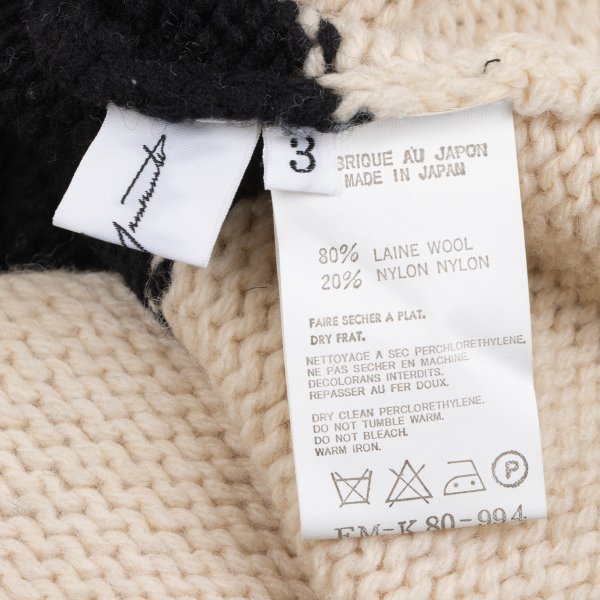 Yohji Yamamoto FEMME Bi-Color High Neck Knit Sweater Size 3