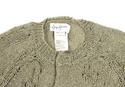 Yohji Yamamoto FEMME Distressed Knit Cardigan Gold Size 2