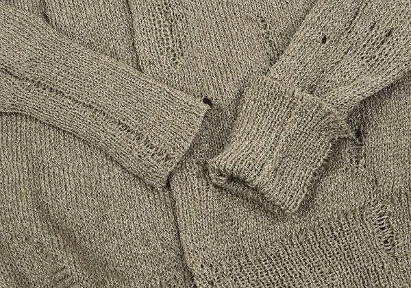 Yohji Yamamoto FEMME Distressed Knit Cardigan Gold Size 2