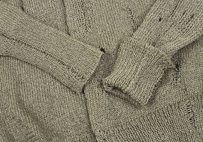 Yohji Yamamoto FEMME Distressed Knit Cardigan Gold Size 2