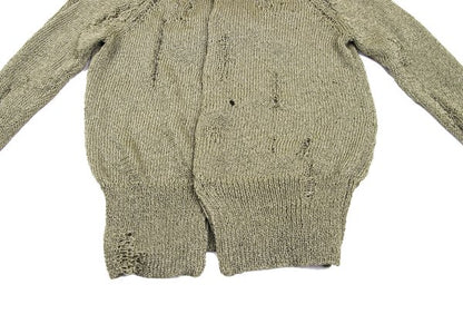 Yohji Yamamoto FEMME Distressed Knit Cardigan Gold Size 2