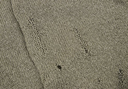 Yohji Yamamoto FEMME Distressed Knit Cardigan Gold Size 2