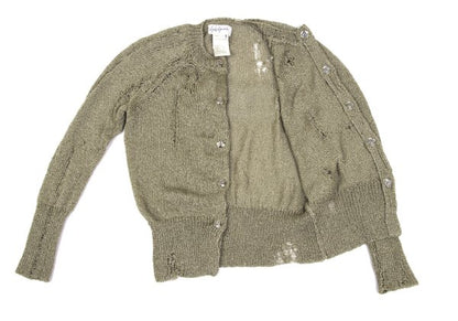 Yohji Yamamoto FEMME Distressed Knit Cardigan Gold Size 2