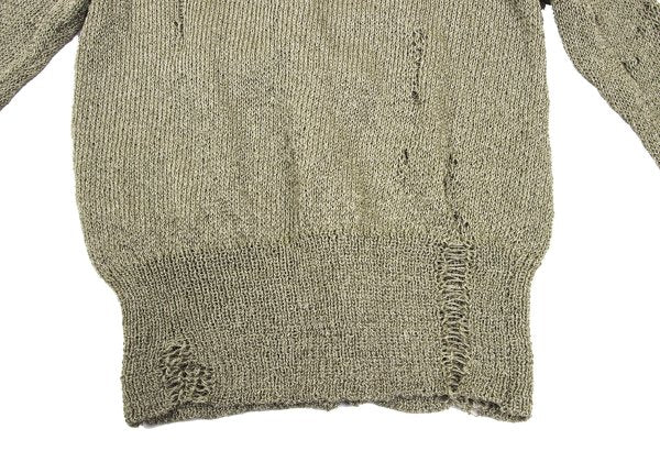 Yohji Yamamoto FEMME Distressed Knit Cardigan Gold Size 2