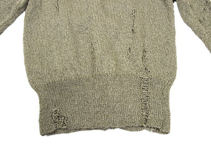 Yohji Yamamoto FEMME Distressed Knit Cardigan Gold Size 2