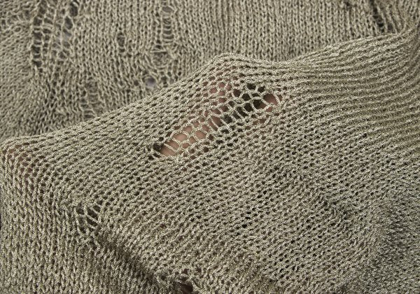 Yohji Yamamoto FEMME Distressed Knit Cardigan Gold Size 2