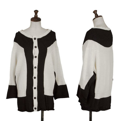 Yohji Yamamoto FEMME Paste Two-Tone Cardigan Black Size 2