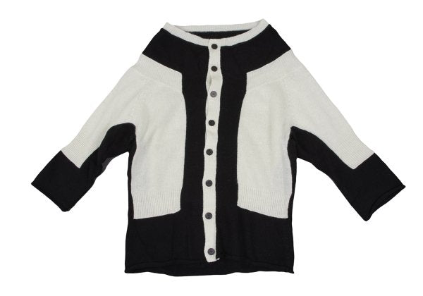 Yohji Yamamoto FEMME Paste Two-Tone Cardigan Black Size 2