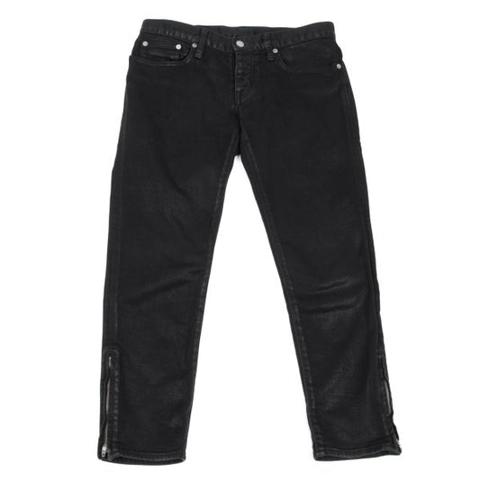 HYSTERIC GLAMOUR Coated Hem Zip Pants Black Size S