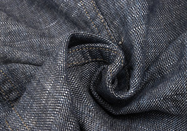 45rpm Linen Cotton Band Collar Jacket Navy Size 2