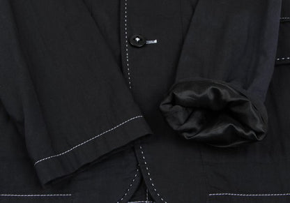ANN DEMEULEMEESTER Cotton Stitch Design Jacket Black Size XS