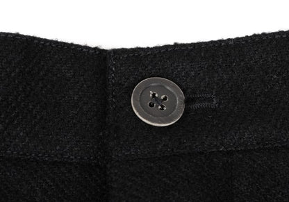 ANN DEMEULEMEESTER Wool Blend Button Pants Black Size XXS
