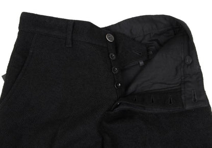 ANN DEMEULEMEESTER Wool Blend Button Pants Black Size XXS