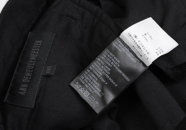 ANN DEMEULEMEESTER Wool Blend Button Pants Black Size XXS
