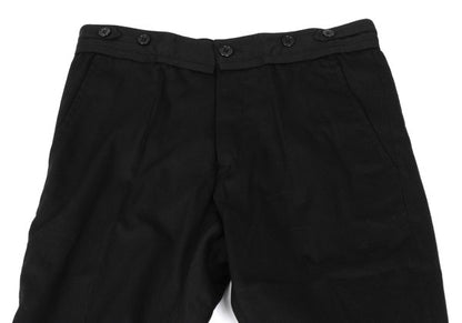 ANN DEMEULEMEESTER Cotton Knee Tuck Pants Black Size XXS