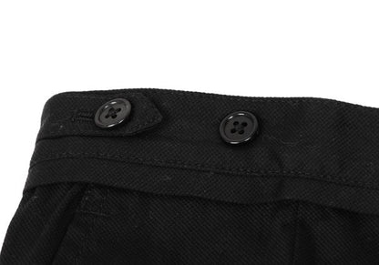 ANN DEMEULEMEESTER Cotton Knee Tuck Pants Black Size XXS