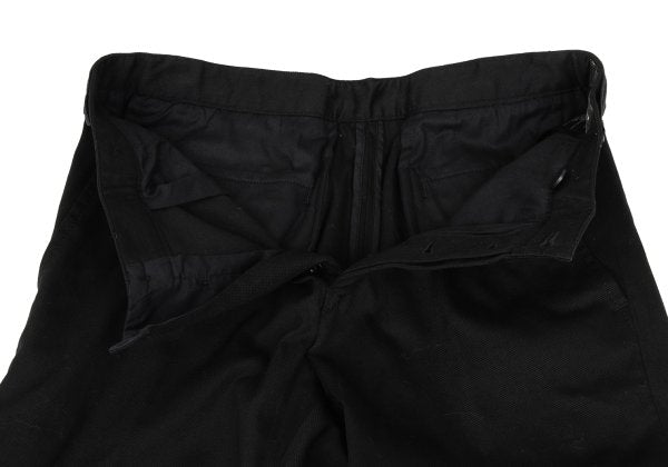 ANN DEMEULEMEESTER Cotton Knee Tuck Pants Black Size XXS