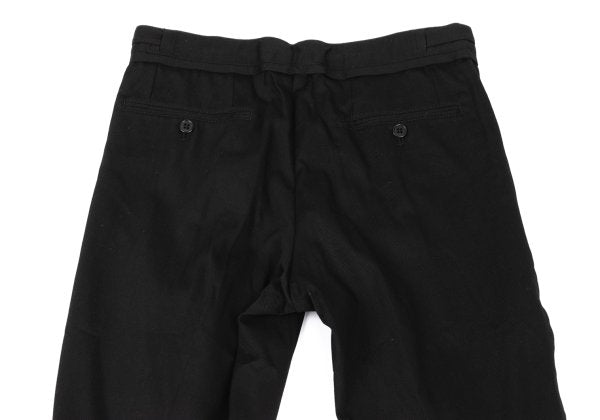 ANN DEMEULEMEESTER Cotton Knee Tuck Pants Black Size XXS