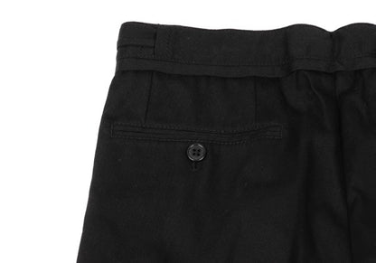ANN DEMEULEMEESTER Cotton Knee Tuck Pants Black Size XXS