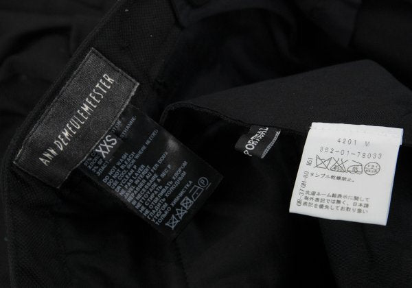 ANN DEMEULEMEESTER Cotton Knee Tuck Pants Black Size XXS