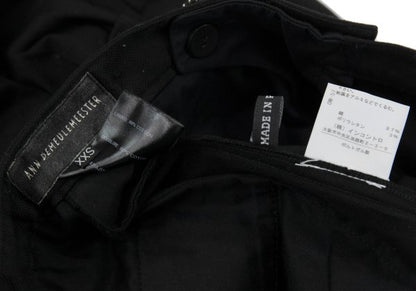 ANN DEMEULEMEESTER Cotton Knee Tuck Pants Black Size XXS
