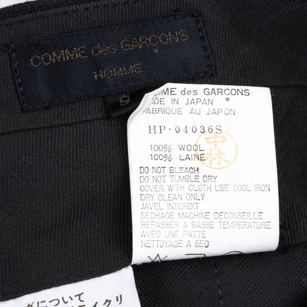 COMME des GARCONS HOMME Wool Shadow Plaid Pants Black Size S