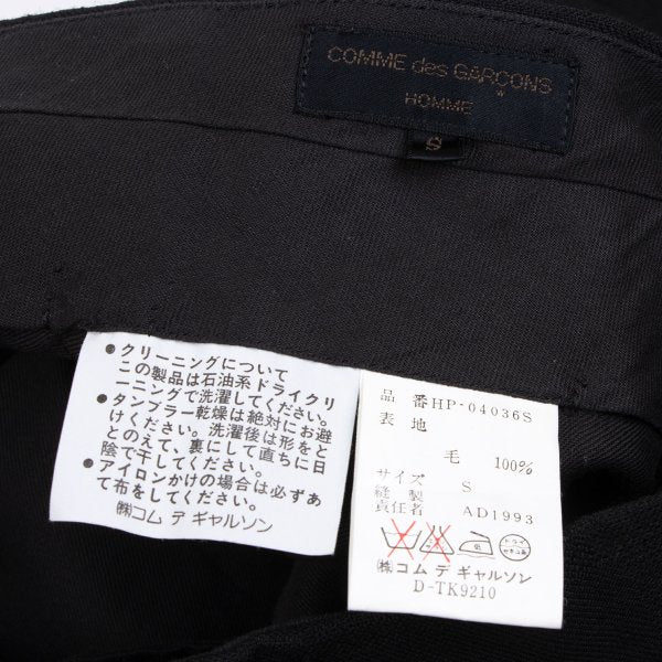 COMME des GARCONS HOMME Wool Shadow Plaid Pants Black Size S