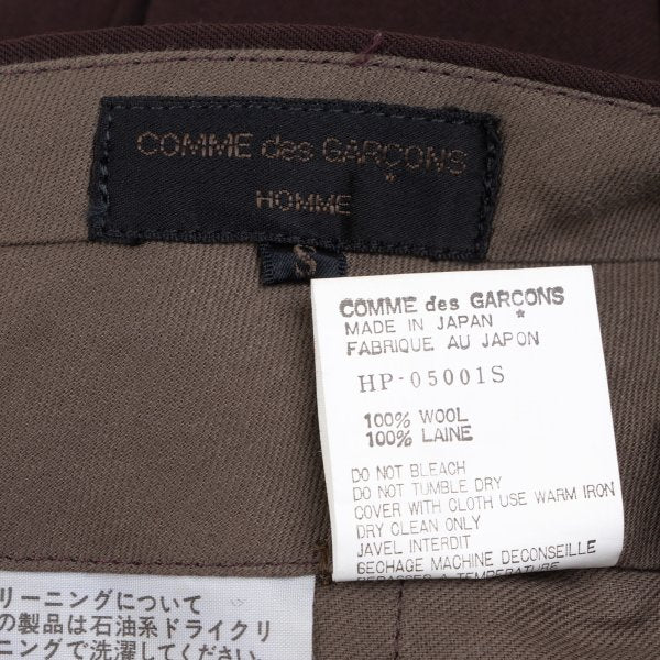 COMME des GARCONS HOMME Wool Gabardine Pants Brown Size S