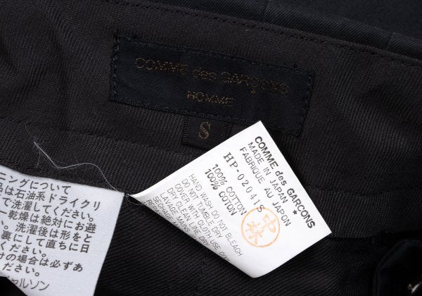COMME des GARCONS HOMME Cotton 2-Tuck Pants Black Size S