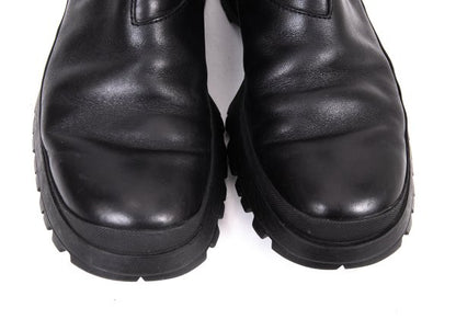 PRADA Mesh Lined Leather Chelsea Boots Black Size 28cm
