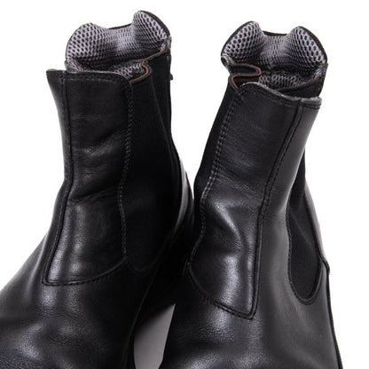 PRADA Mesh Lined Leather Chelsea Boots Black Size 28cm