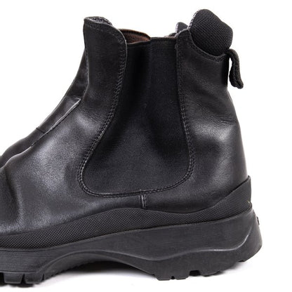 PRADA Mesh Lined Leather Chelsea Boots Black Size 28cm