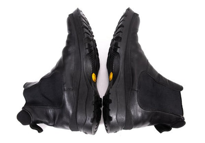 PRADA Mesh Lined Leather Chelsea Boots Black Size 28cm