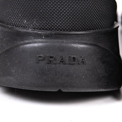 PRADA Mesh Lined Leather Chelsea Boots Black Size 28cm