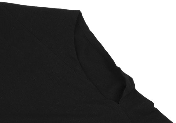HERMES Wool Leather Tassel Poncho Coat Black Size 34
