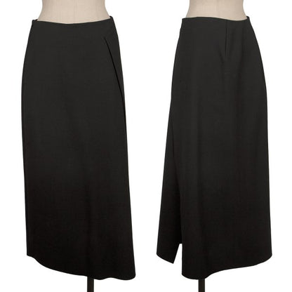 JNBY Wool Blend Bonded Wrap Midi Skirt Black Size 38